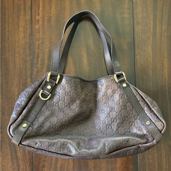 GUCCI 🤎☀️🤎 Authentic Abbey Guccissima Diagonal GG Hobo - Picture 4 of 16